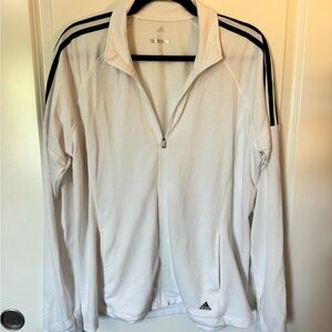 Adidas White Jacket with Black Stripes